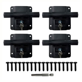 Anclajes de caja de cama, clips de amarre y placas para Ford 2015-2025 F150 F250 F350 y accesorios de cama de camión Raptor (4 unidades), reemplaza FL3Z-99000A64-B (amarres y placas)