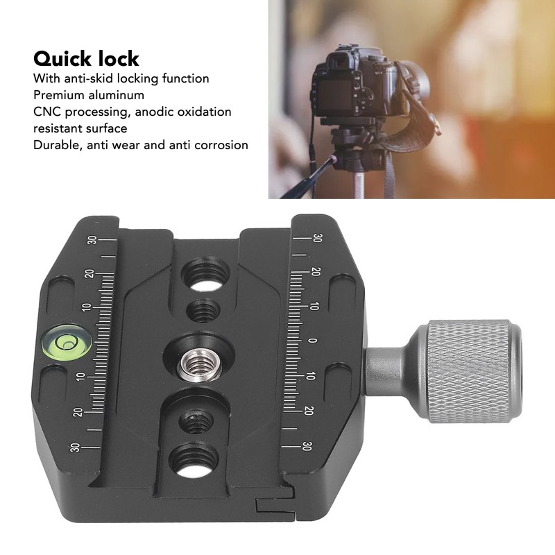 Quick Release Plate Universal Aluminum Alloy SLR Camera Tripod Head