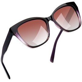 Joopin Cateye Acetate Sunglasses Trendy Cat Eye Shades for Women Ladies Sun Glasses Polarized UV Protection TR90 Shady Rays Sunnies (Gradual Purple Gradual Brown)