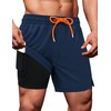 Mens Bathing Suit with Compression Liner Mens Swim Trunks 5
