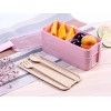 OEM Box Lunch 3 Niveles Topper Térmico Lonchera Cubiertos Bamboo