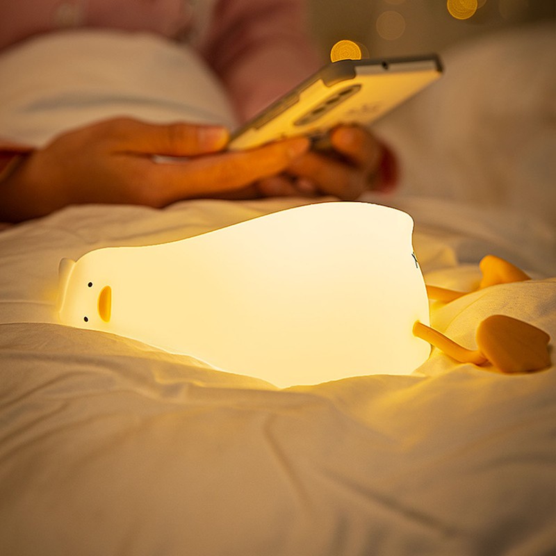 Lying Flat Duck Night Light 3 Levels Brightness Cute Warm