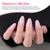 XZMeiLun Pink Pearl Press On Nails Short Almond 30 Pcs,
