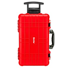 Eylar 22" Carry-On Travel Roller Gear, Camera, Drones, Tools, Equipment Hard Case Waterproof with Foam (Red)