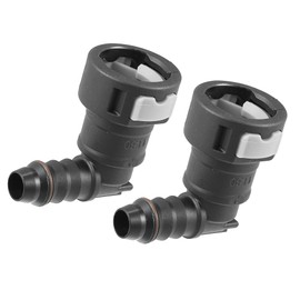 Hihaha Fuel Line Quick Connect 90 Degree Push-On Single Barb Adapter Connector/Durable/Nylon / 12mm to 1/2" Tubing / 2 Pcs Black