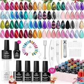 Beetles Cat Eye Gel Nail Polish Set-36 Colors Red Purple Brown Green Burgundy Magnetic Gel Nail Polish with Base Gel Glossy Matte Top Coat Magnet,Soak off UV Nail Gel Christmas DIY Nail Art Salon - Color: 20 colors Lush Velvet
