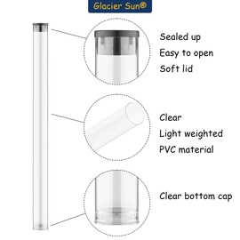 Clear Plastic Tube with Black lid, 12 Pack, Storage Holder for 8-10 inch Incense Sticks, Preserves Aroma (12)