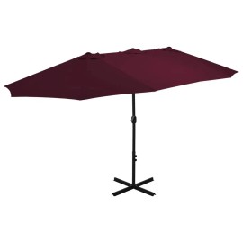 Bordeaux Red 181.1"x106.3" Garden Parasol with Aluminum Pole Sun ShelterColor: Red1