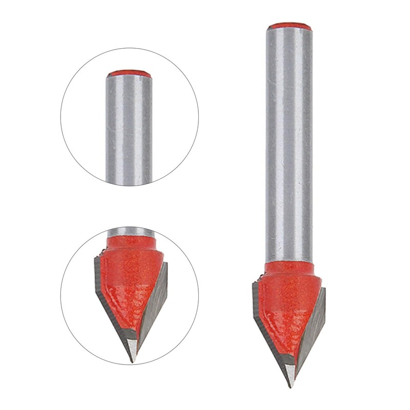 60°CNC Engraving V Groove 3D Router Bits 6x10mm 1/4" Shank