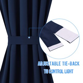 NICETOWN Door Curtains for Doorways Room Darkening Heavy Duty Temporary Door Thermal Insulated French Curtains for Patio/Sliding, 1 Panels, W36 x L72, Navy