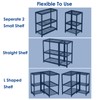 3-Tier Short L Shaped Metal Storage Rack with Height Adjustable