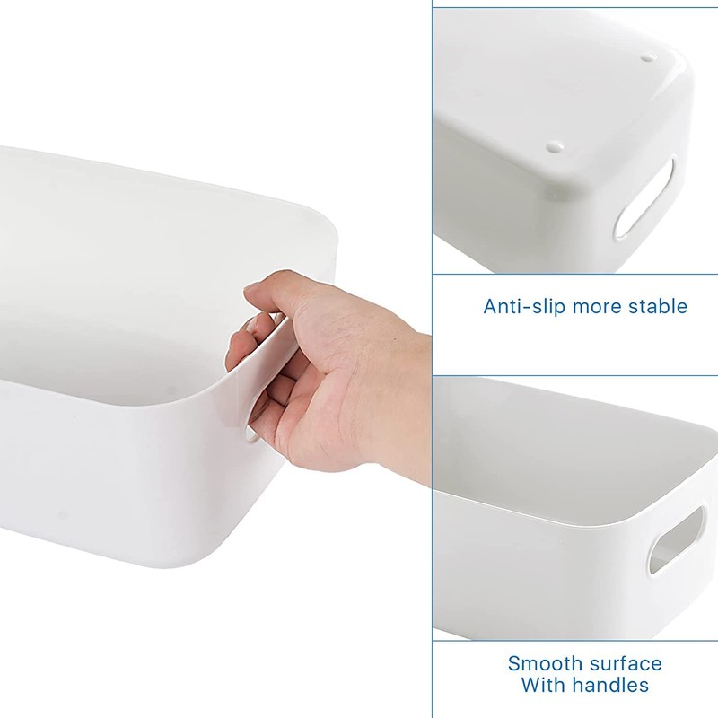 Pack of 6 Plastic Storage Boxes, Multiple Colours Organisation Storage