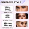 Landrain Pack of 12 3D Magnetic Lashes, Magnetic Eyelashes, Natural
