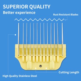 16MM 5/8Inch Wide Clipper Guard for A5 Blades, Compatible with Andis Wahl Oster More, Pet Grooming Attachment Stainless Steel Professional Comb