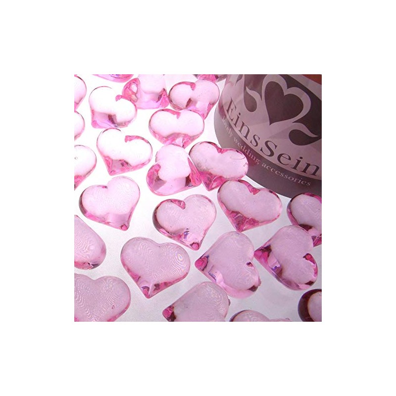 EinsSein® Decorative Stones Sparkling Hearts 22 mm Pink Decoration Confetti