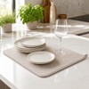 2 Pack Microfibre Dish Drying Mat, Foldable Drainage Mat, Beige