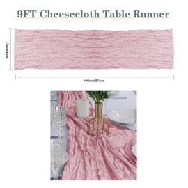 flohar 6 Pack Cheesecloth Table Runner 9ft,17 x 108 inch Gauze Table Runner Rustic Romantic Wedding Runner for Wedding Bridal Shower Fall Decoration,Sage Green