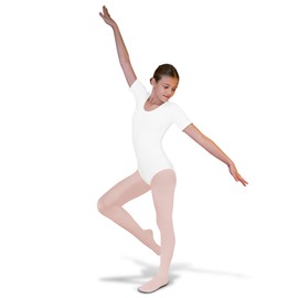 PICCOLO HOSIERY Ultra Soft Girls Ballet Dance Tights – Microfiber Footed Tights for School & Studio (Pink_7-10)