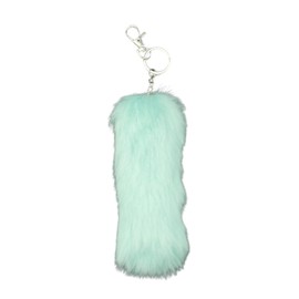 COZENTA Tail Keychain Strap Fur Fluffy Fluffy Fox Cosplay Costume Accessory 5.9 inches (15 cm), pale green