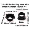 2Pcs 4 Inch Duct Connector Flange, ABS Plastic Wall Plate,