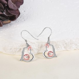 DAYLINLOVE Basketball Earrings 925 Sterling Silver Basketball Gifts Basketball Drop Earrings Sports Jewellery for Women Girls Mum Ladies, Sterling Silver, No Gemstone