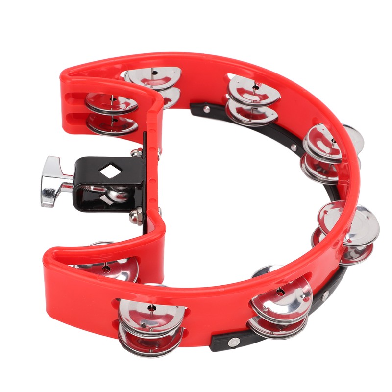 Tambourine Single Row Metal Jingle Bells Handheld Percussion Drum Instrument