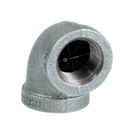 Supply Giant GMNL0018-10, 1/8 Inch 90 Degree Elbow, Malleable Iron Threaded Pipe Fitting, Galvanized (Pack Of 10)