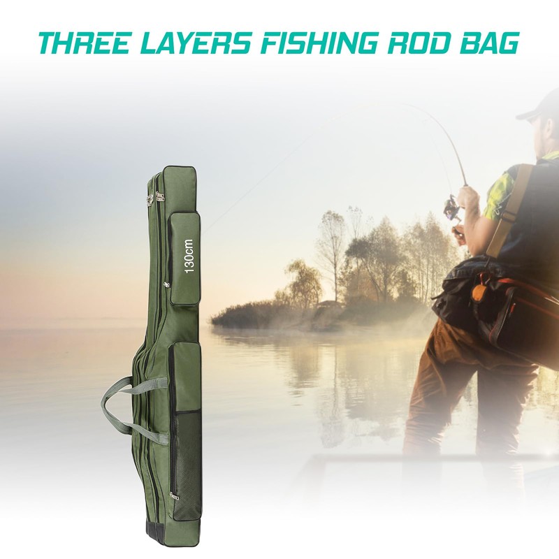 Relaxyee Fishing Rod Case with Fishing Tackle Box Portable Folding