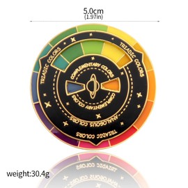 Color Wheel Enamel Pin - Creative Spinning Color Wheel Lapel Pins - Aesthetic Arts Badge Gifts for Artists