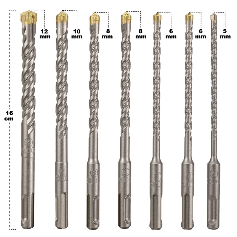 SDS Drill Bit Set, Firecore SDS Plus Concrete Drill Set