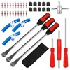 14.5"Tire Spoons Motorcycle Dirt Bike Tire Changing Tools Iron Set ,Tire Spoon Levers Tire Changer Kit for ATV Lawn Mower with Tire Spoons, Rim Protector, Valve Tool, Valve Caps and Valve Cores