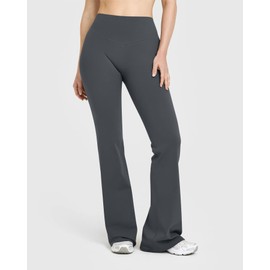 OQQ Yoga Pants Women High Waist Leggings Casual Soft Flared Bottoms Graphite Grey