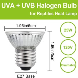 YEGRUEB UVB UVA Reptile Light Bulb 25W Bulb for Reptiles and Amphibians Tanks, Turtle Bearded Dragon Lizard Cages Frogs Heat Lamp Replacement Bulb, 4 Packs