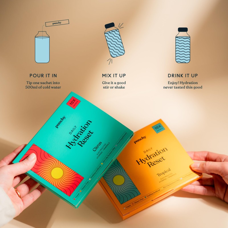 Punchy Drinks Hydration Sachets x10 Citrus - Electrolyte Powder Rehydration