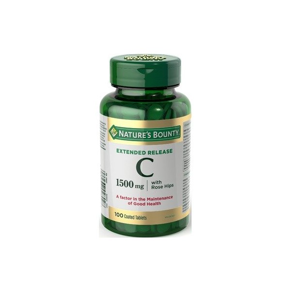 Nature's Bounty Extended Release Vitamin C-1500 mg with Rose Hips, 100 Tablets (Packaging May Vary)