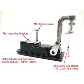 OWACH RV Compartment Lock Trigger Latch Baggage Door Latch, with Key, Flat Bracket, Long Grip arm - Adjustable Grip Range: 1.77"-2.25"(45-57mm) (1 Pack)