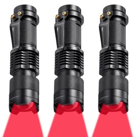 Honoson Red Flashlight LED Red One Mode Light Single Mode Red LED Torch Scalable Red Light Flashlight for Astronomy Aviation Night Observation (3)