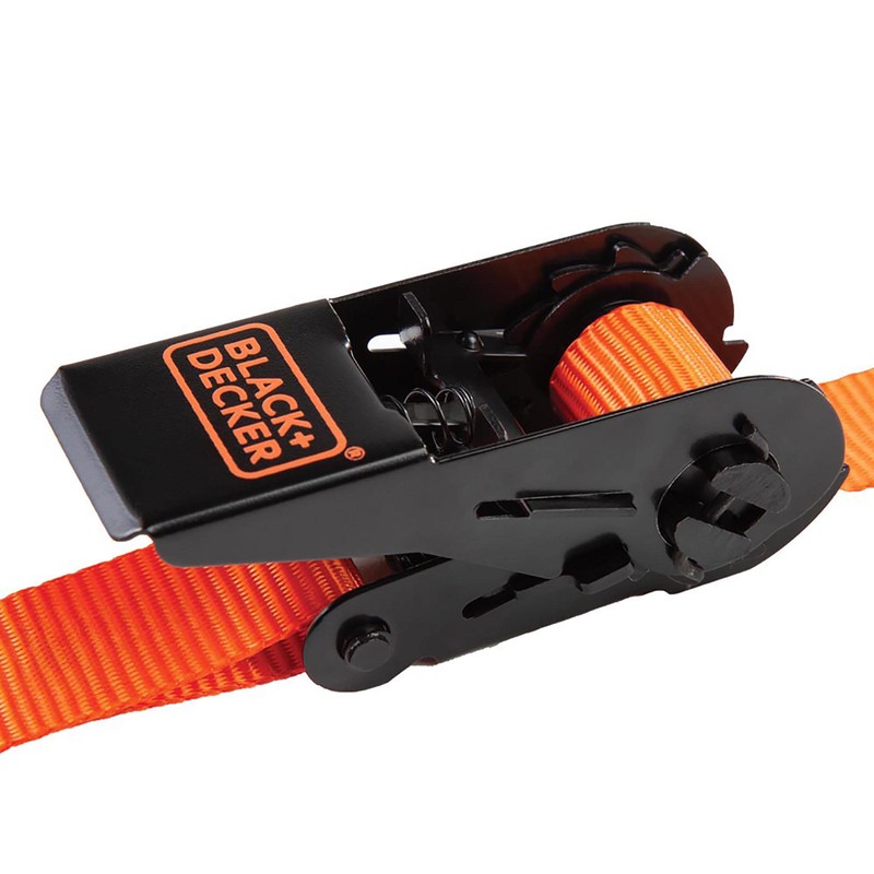 BLACK+DECKER BD1005 Black/Orange 1" x 10' Ratchet Tie Down Straps