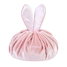 Portable Cosmetic Bag with Drawstring, Cosmetic Bag, Large Makeup Bag, Magic Cosmetic Bag, Portable Lazy Bag, Makeup Bag, Rabbit Drawstring Cosmetic Bag for Children Women, pink, rabbits