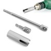 Stainless Steel Scissor Jack Drill Adapter & 2 Adapter Bits,