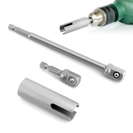 Stainless Steel Scissor Jack Drill Adapter & 2 Adapter Bits, for RVs, Pop-Up Campers & C-Jacks, Compatible with Cordless Drills & Impact Wrenches, Essential Tool for Campers & Trailer Owners