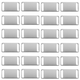 ABBECIAO Aluminum Blank Tags Metal Pet ID Tags for Laser Engraving Stamping for DIY Art Craft Decoration Gifts (Silver)