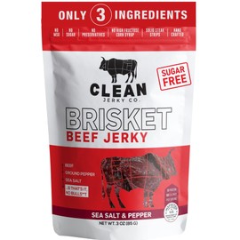 Clean Jerky Co. Old Fashioned Dry Zero Sugar Beef Jerky | Salt & Pepper – Flavorful High Protein Snacks | Healthy Snacks for Adults | Made with 100% Beef | No MSG, No Sugar, No Nitrates, No High Fructose Corn Syrup, No Junk
