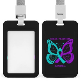 Suicide Prevention Awareness Lanyard for ID Badge Holder ID Card Protector Vertical Name Tags Badge Holder Cover Case for Teacher Nurse Work Office Student Teacher