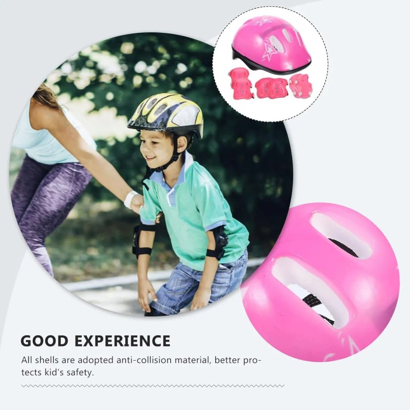 Kit De Protección De Patín Casco Rodillera Codera Para Niños