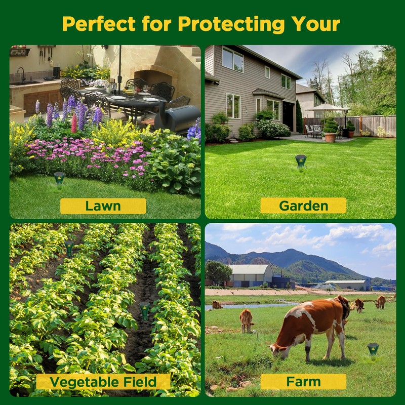 Mole Repellent Solar Powered 8 Pack, Snake Vole Repellent Outdoor,