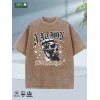 2025 Summer Mens Oversized Tee 100 Cotton Washed Soft Crew