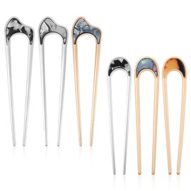 6pcs French Twist Hair Pins, Vintage U-Shaped Hair Pins, Stylish Chignon Needles, French Pins for Buns, U-Shaped Chignon Needles, Hairstyle Accessories for Women