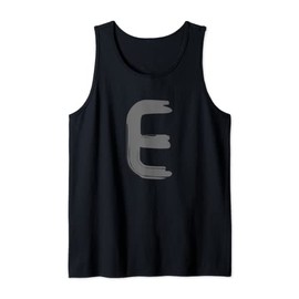Creative Bold Dark Grey Letter E - Alphabet - Marker Design Tank Top
