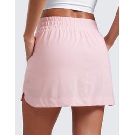 CRZ YOGA High Waisted Golf Skirts for Women A Line Tennis Athletic Casual Skort with Inner Shorts Pockets Strawberry Pink XX-Small